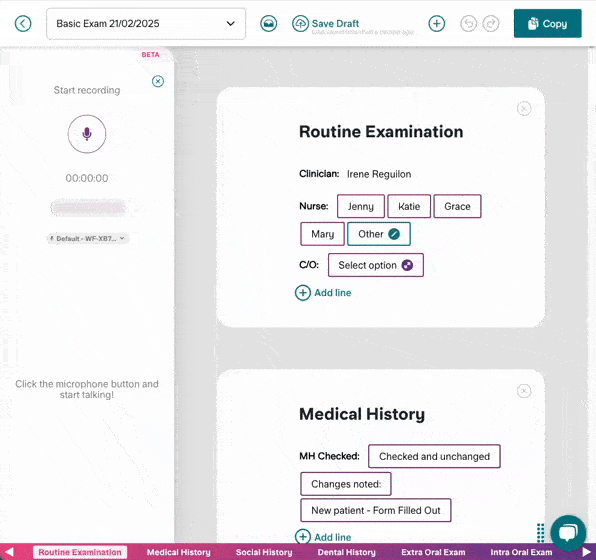 How to copy the transcript created by ai voice