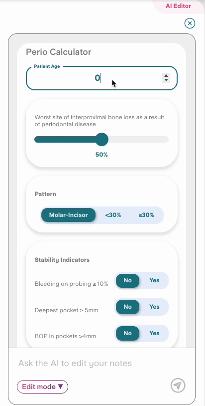 Using the Periodontal Calculator