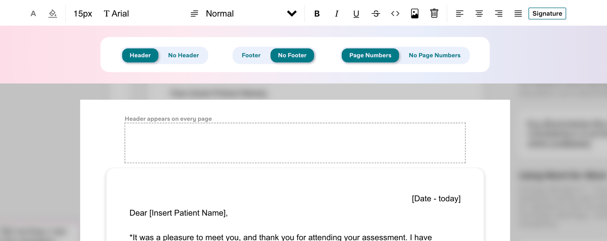 Adding headers, footers and page numbers to Docs